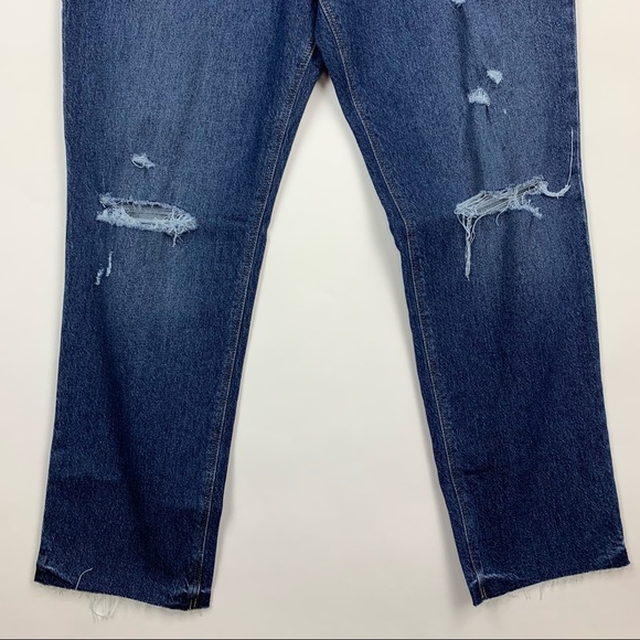 Old Navy High Rise Slouchy Straight Distressed Jeans Sz 10 - Picture 4 of 10
